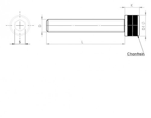 Vite a testa cilindrica esagonale M8 X 1,25 X 40 mm cl.12.9, completamente filettata