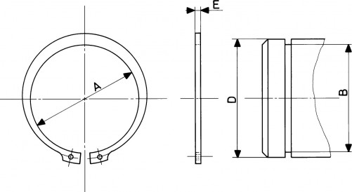 Anelli di sicurezza esterni DIN 471 90 mm acciaio XC75 fosfatato