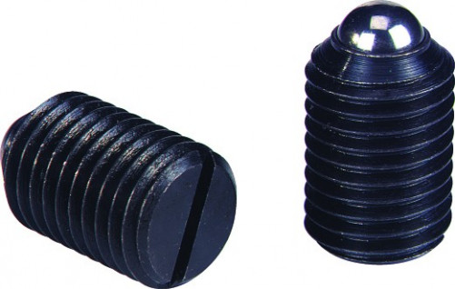 Posizionatori a molla, con intaglio, forma A 6 mm acciaio XC38 + sfera XC10