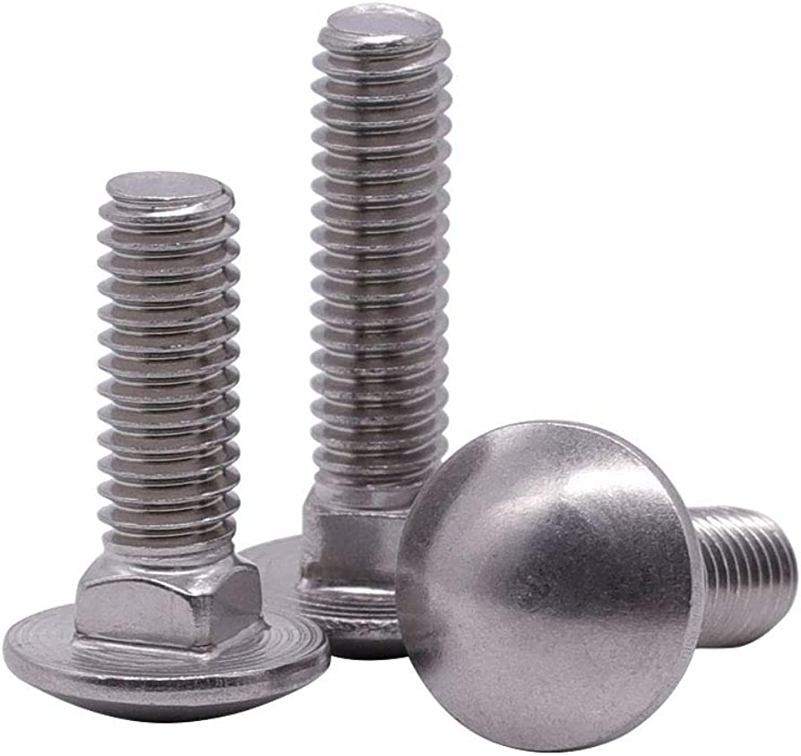 ISO 8677 M10 X 1,50 X 60 mm vite a testa tonda con collo quadrato, acciaio inox A4