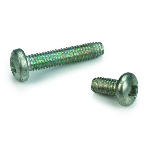 Viti a testa bombata Pozidrive DIN 7500C M8 X 0,80 X 40 mm in acciaio cementato, zincate bianche