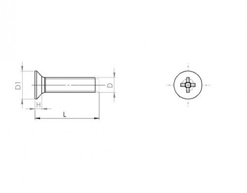 Viti metalliche svasate a 90° Pozidrive DIN 7500M M3 X 0,50 X 12mm acciaio cementato, zincato bianco